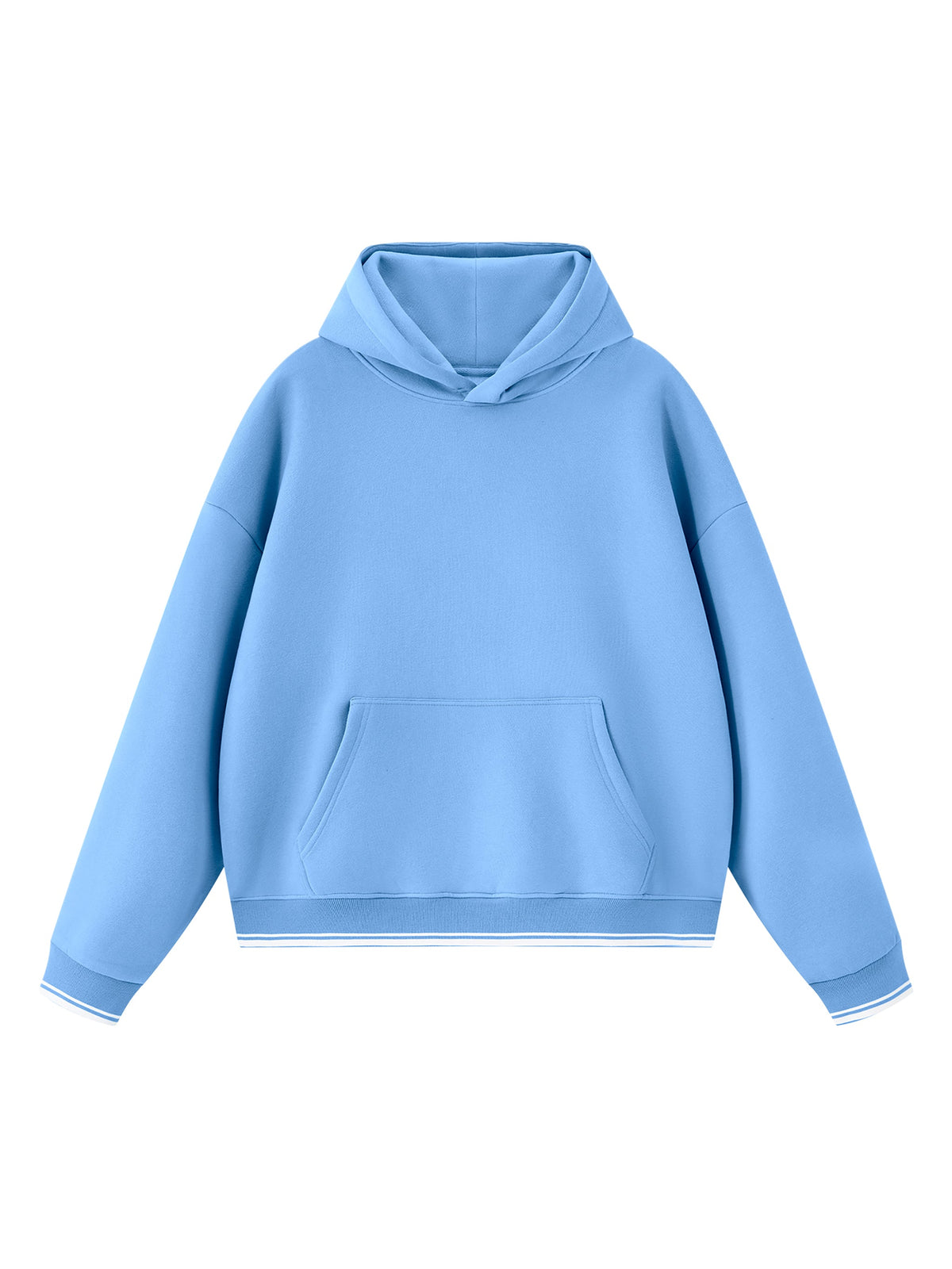 Unisex Oversized Color Block Fleece Hoodie