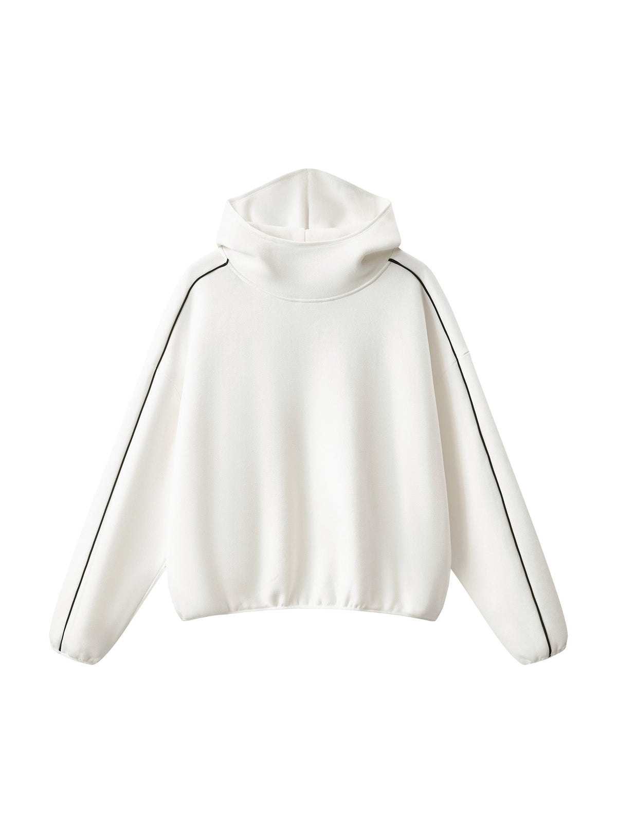 Unisex Boxy Piping Fleece Hoodie