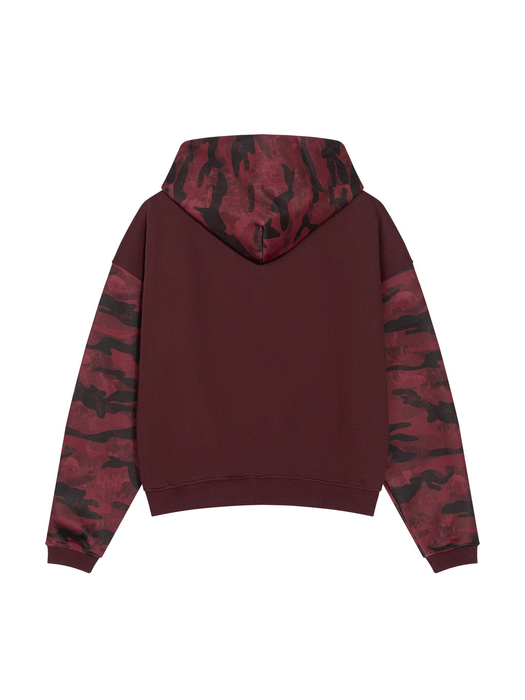 Unisex Colorblock Camo Full Zip Boxy Hoodie