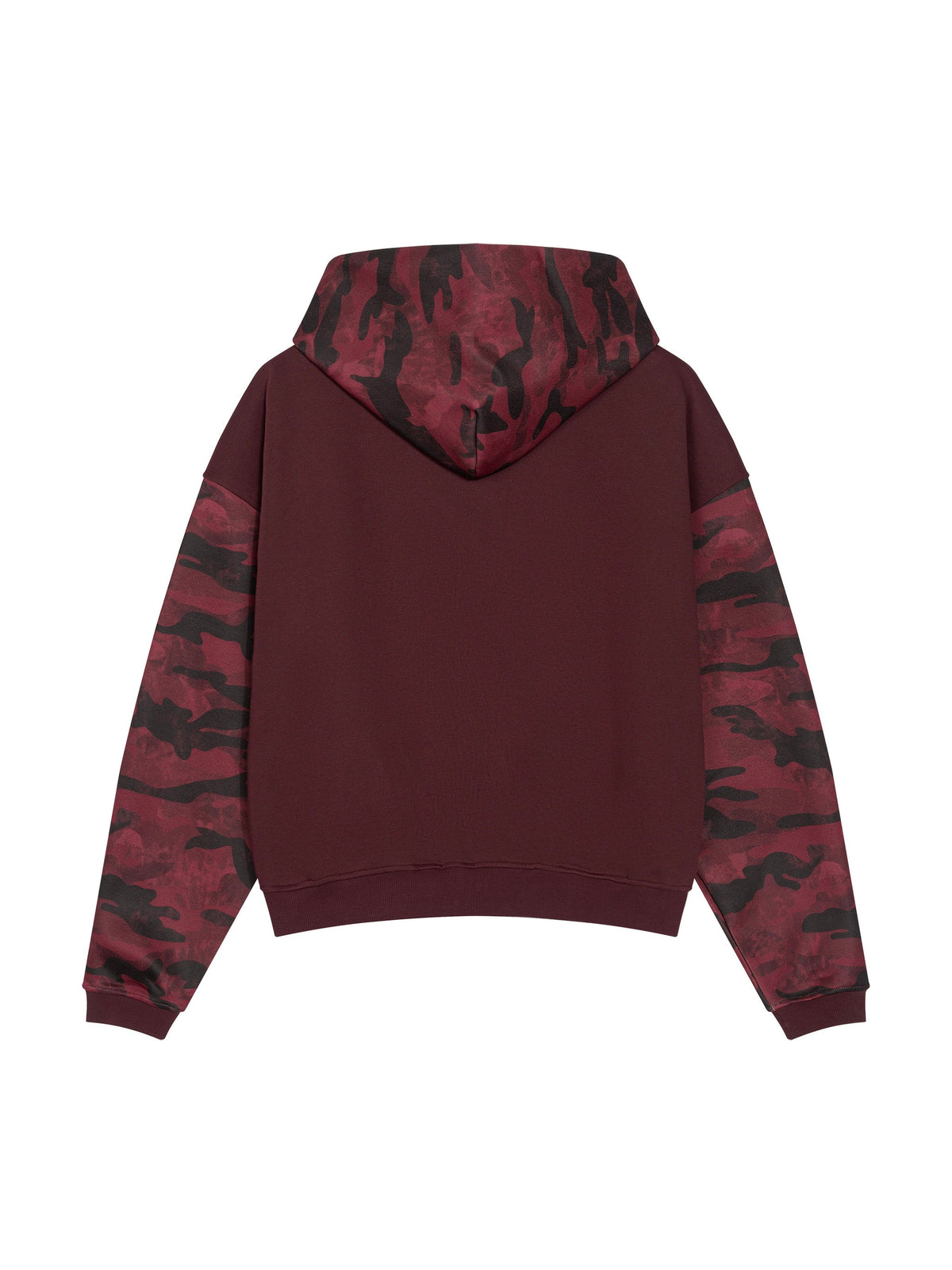 Unisex Colorblock Camo Full Zip Boxy Hoodie
