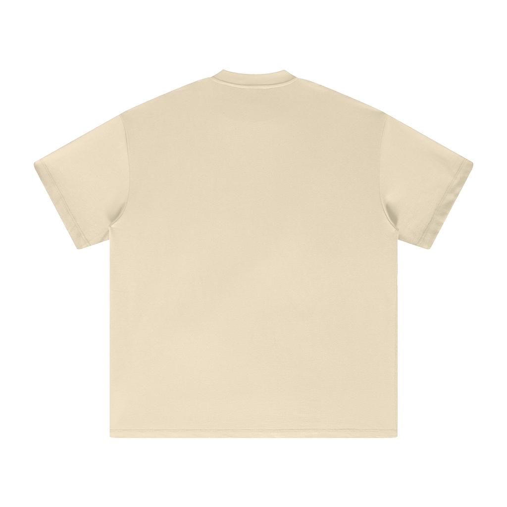Unisex heavyweight Earth Tone T-shirt in Milk Tea – back product view