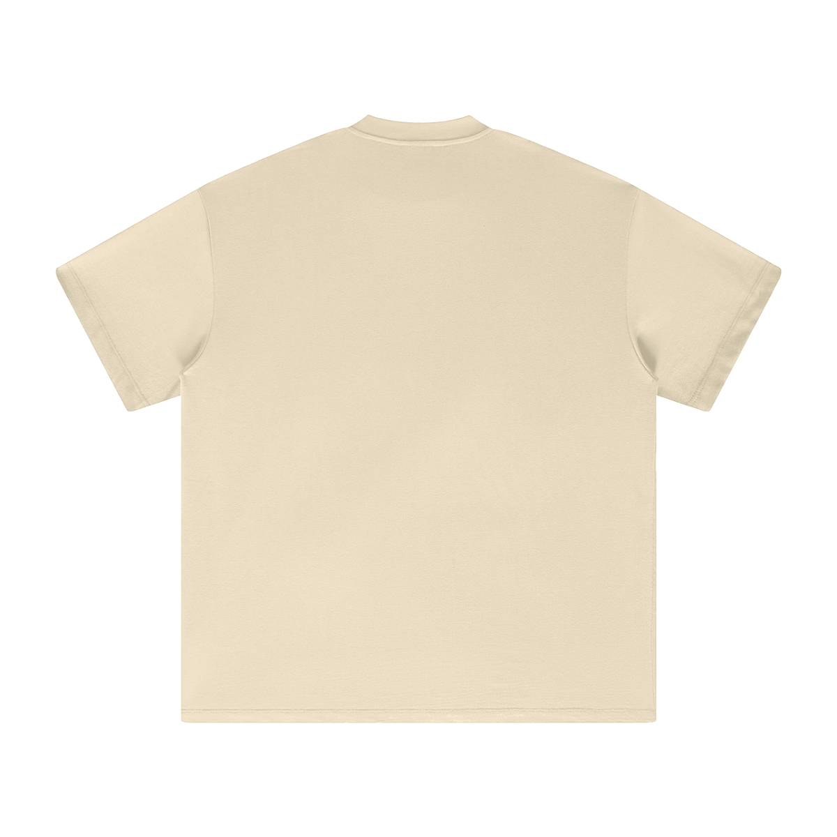 Unisex heavyweight Earth Tone T-shirt in Milk Tea – back product view