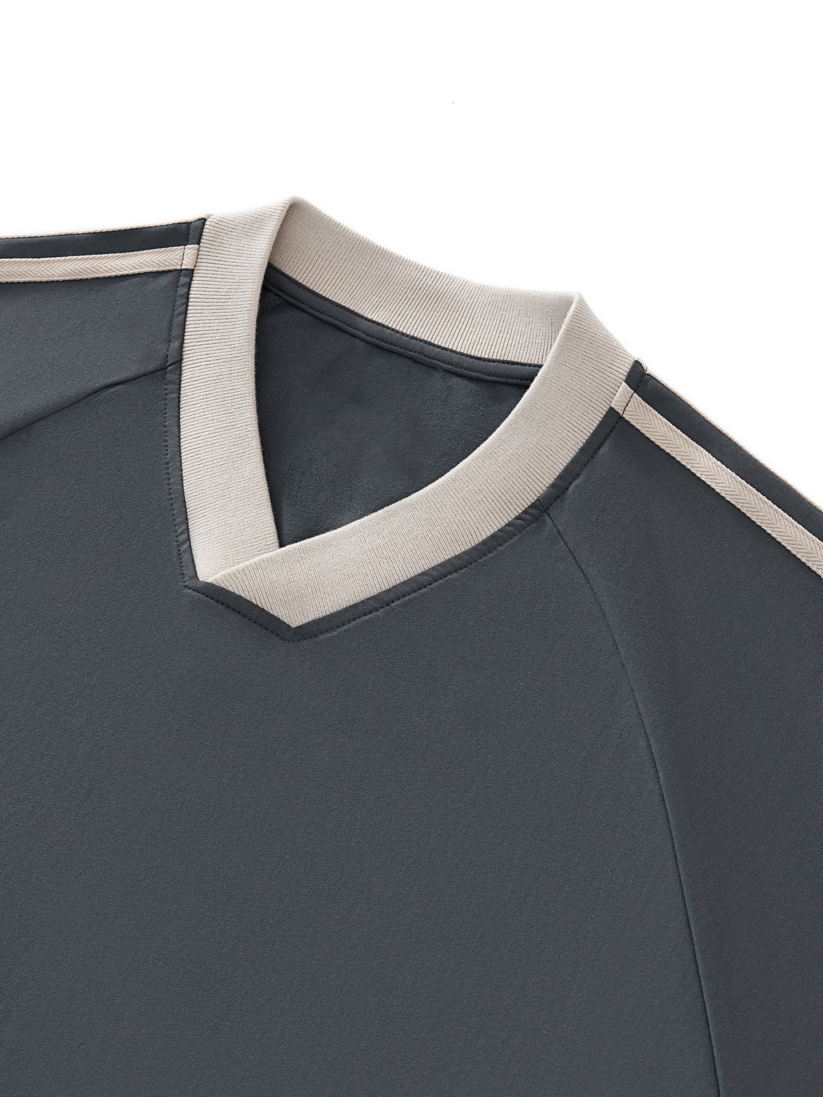 Color-Block V-Neck Long-Sleeve T-Shirt
