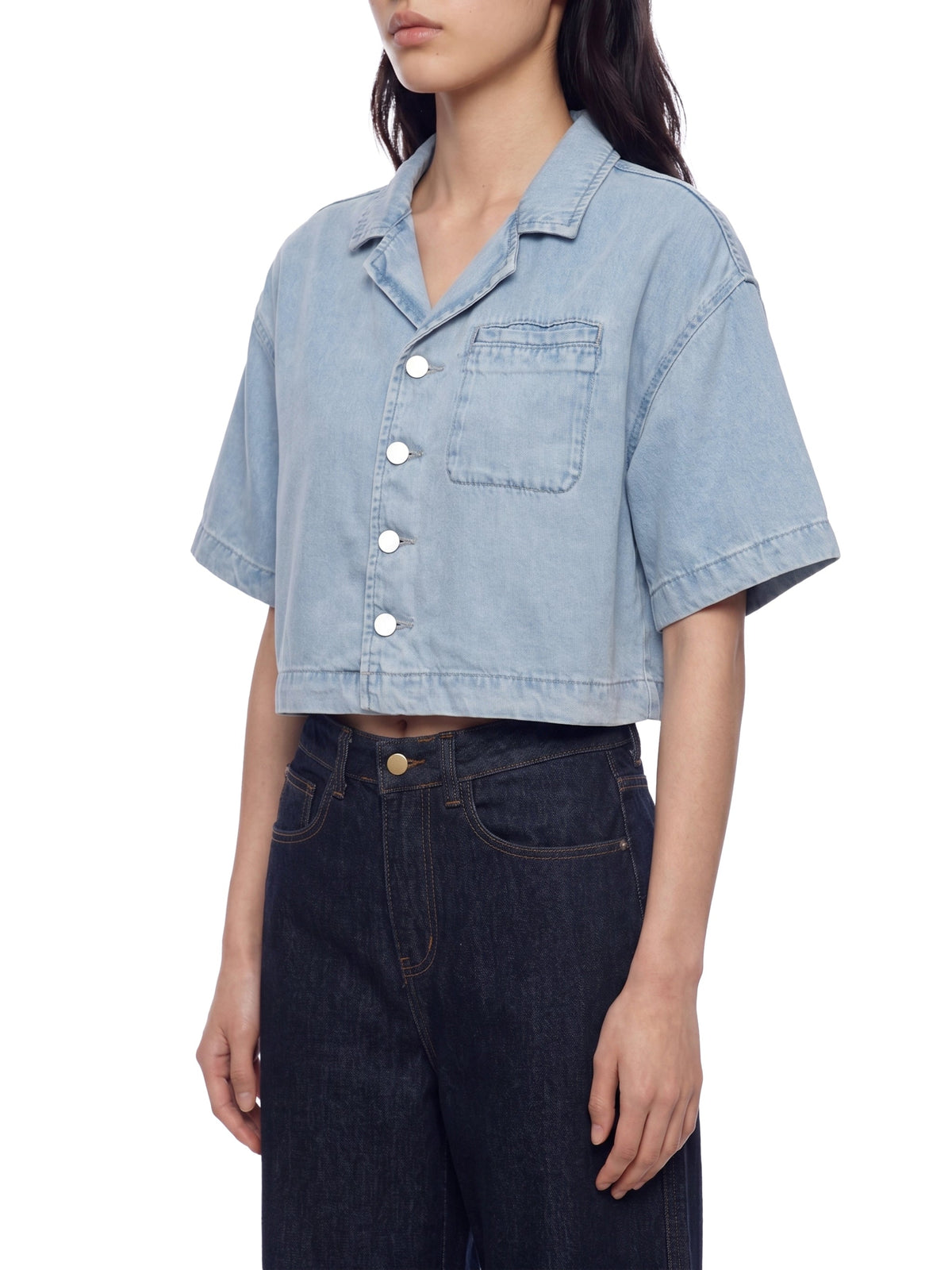 Women's Vintage Wash Boxy Cropped Shirt