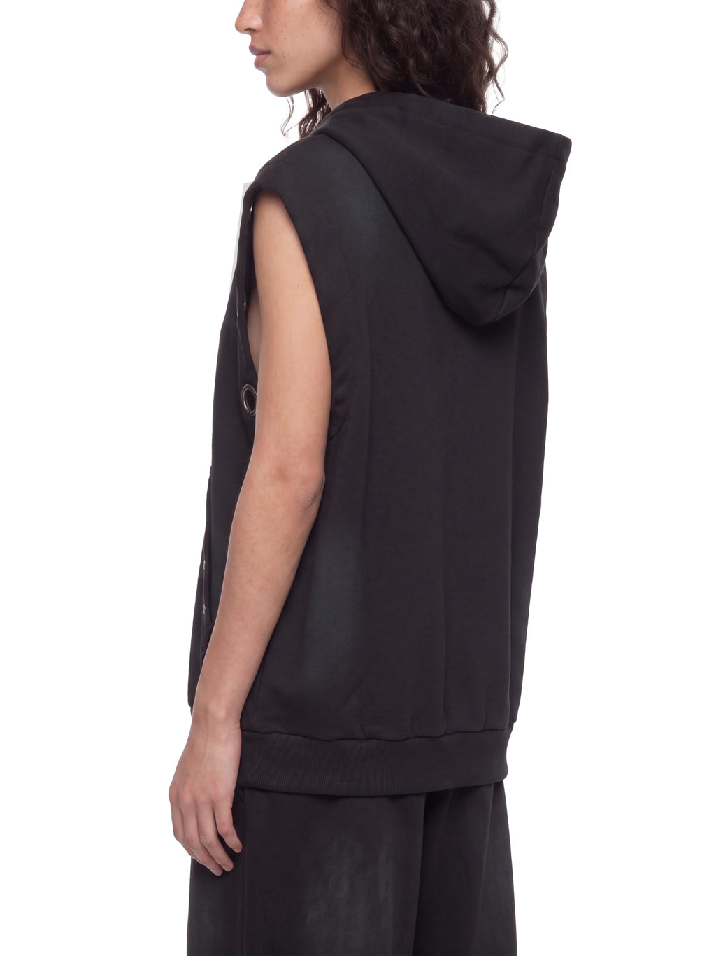 Vintage-Wash Sun-Fade Sleeveless Hoodie