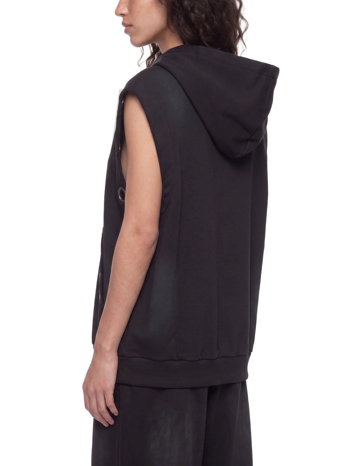 Vintage-Wash Sun-Fade Sleeveless Hoodie