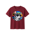 Cat Sunset Kids' Crewneck Short-Sleeve T-Shirt