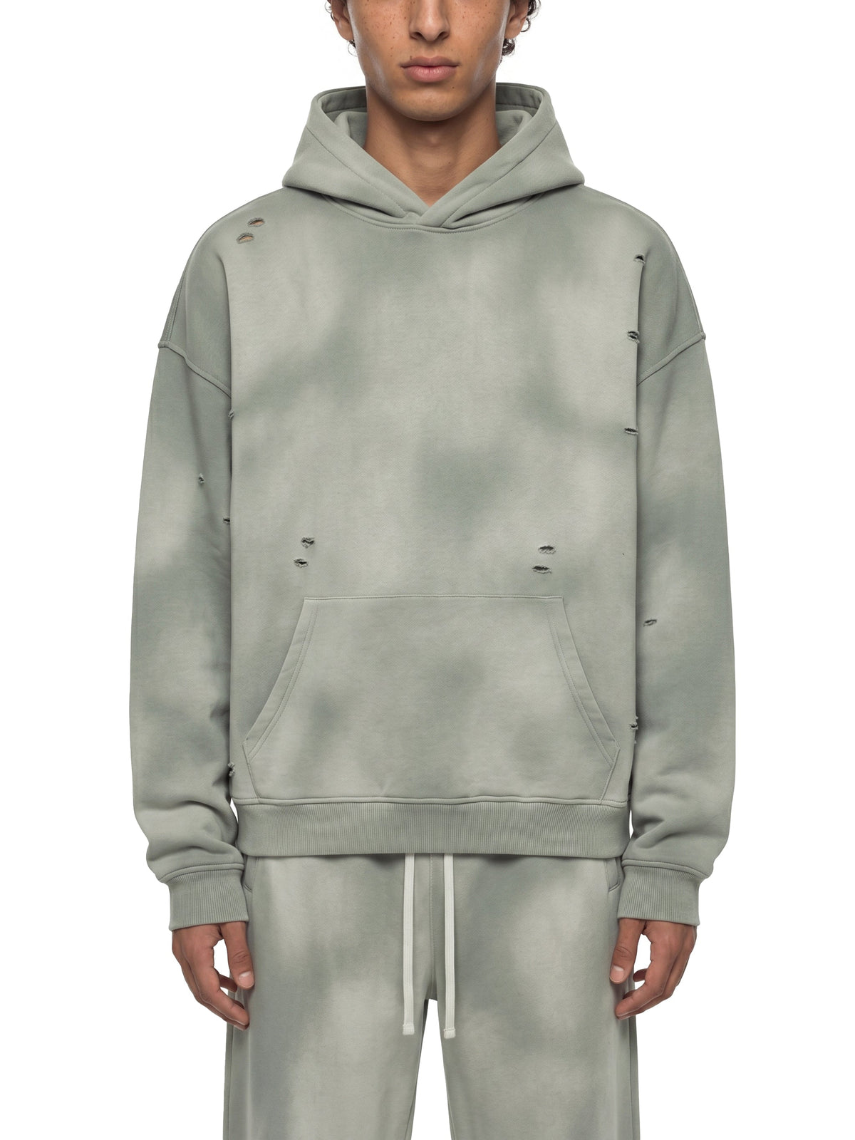 Unisex Sunfade Frayed Fleece Hoodie