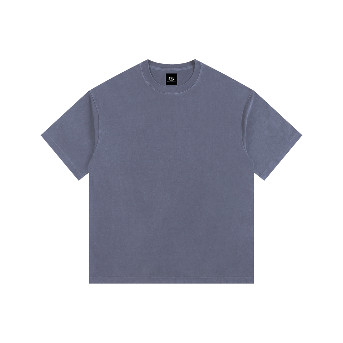 Navy Blue Unisex Vintage-Washed Oversized Cotton T-Shirt front view