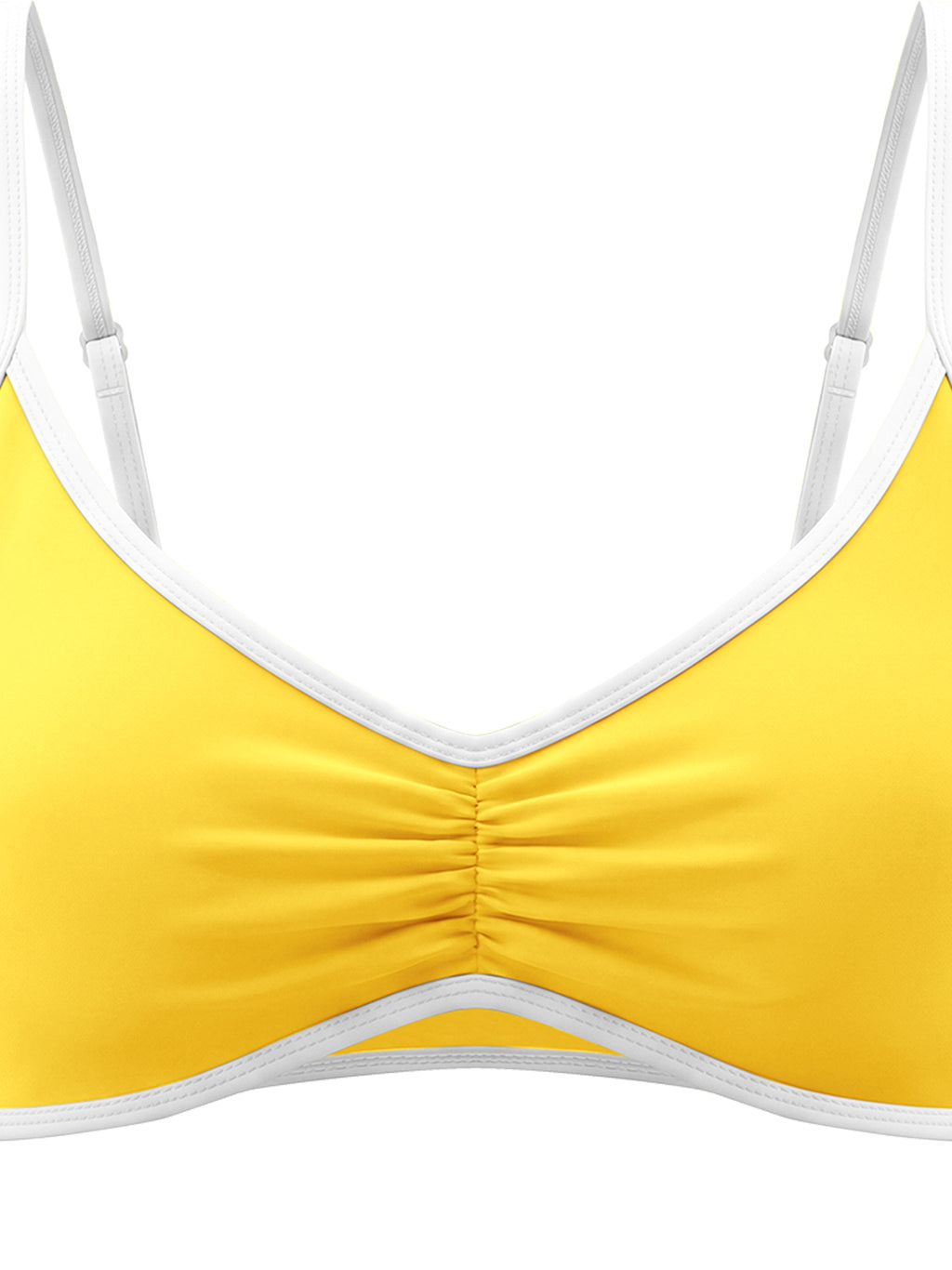 Women's Color Block Ruched V-Neck Sports Bra