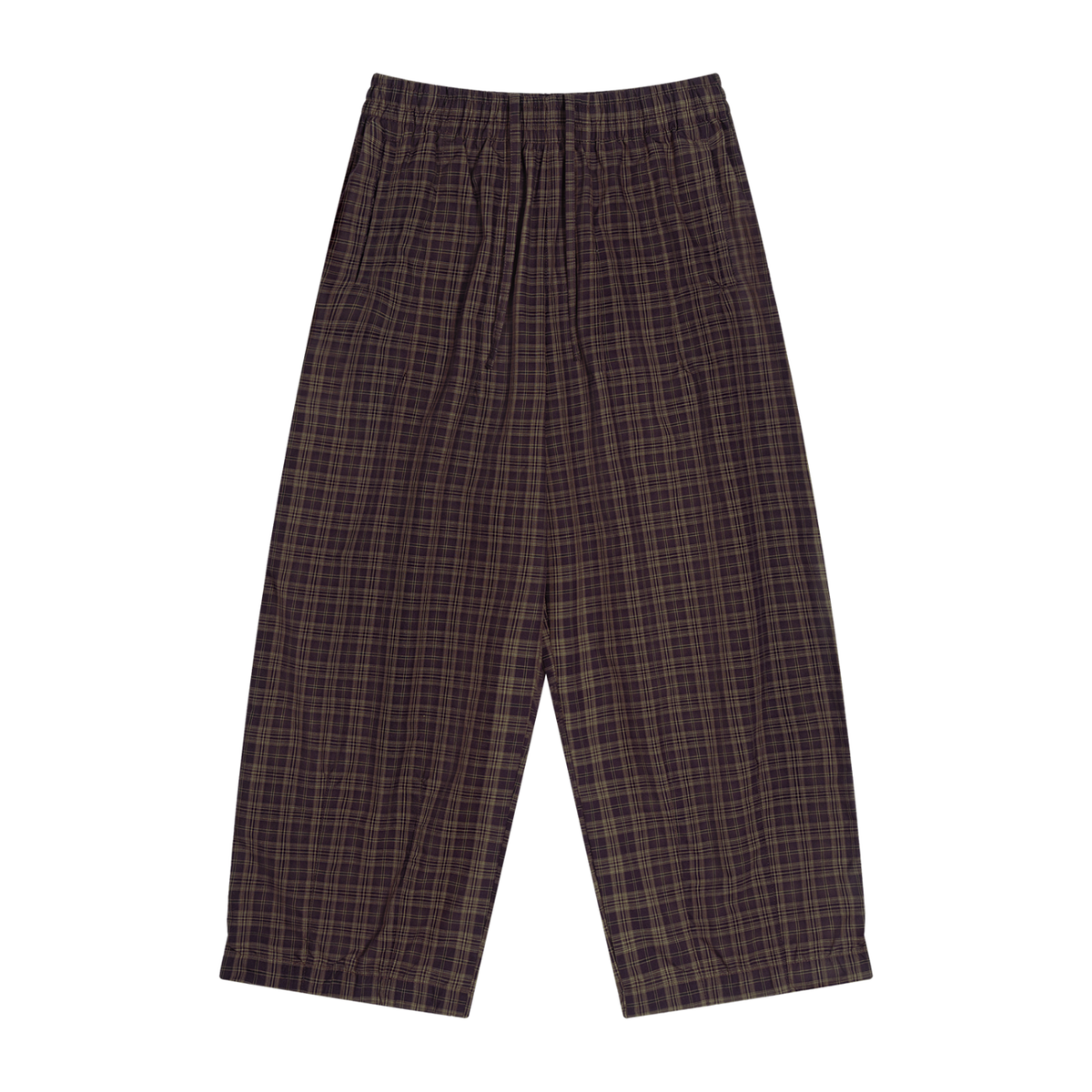 Unisex Plaid Wide-Leg Pants