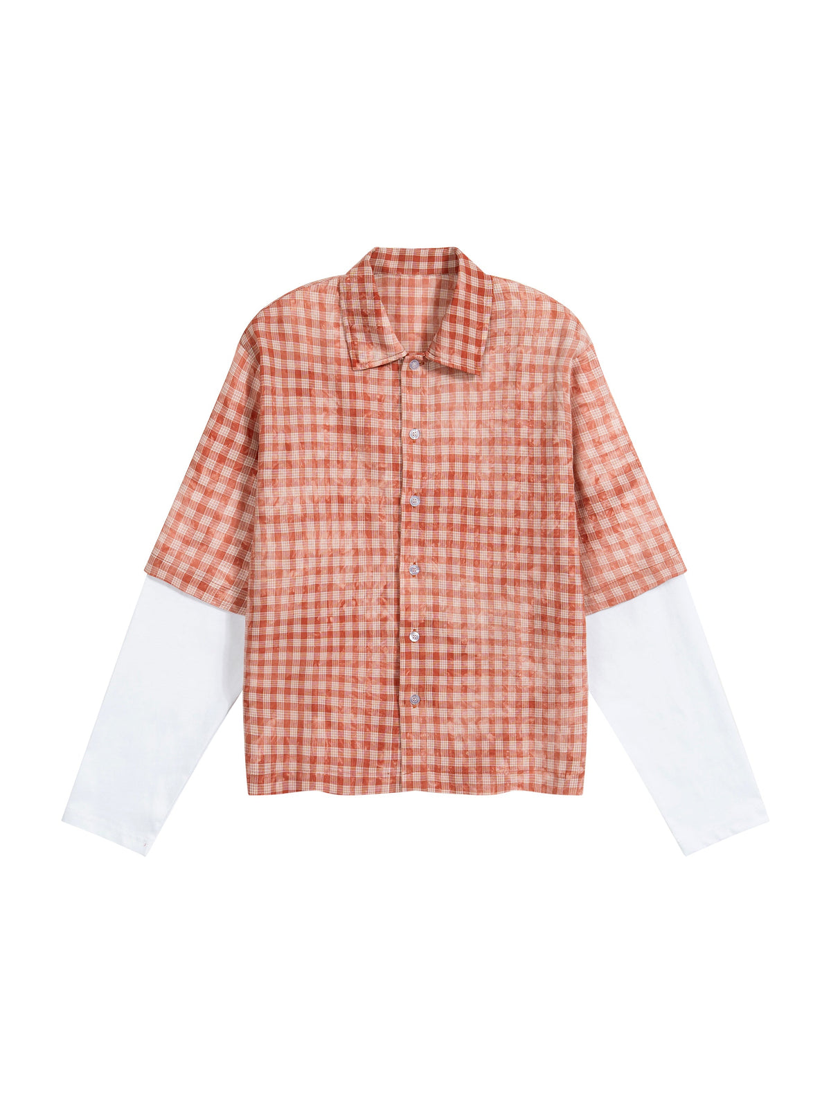 Unisex Vintage Wash Plaid Short Sleeve Shirt