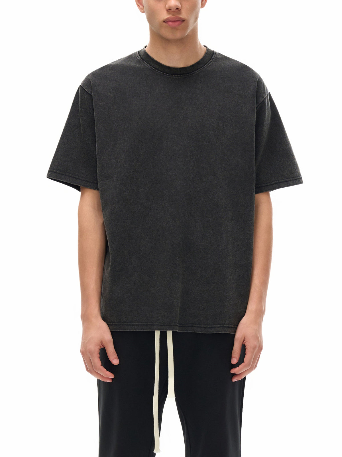 Unisex bamboo slub snow-washed T-shirt lifestyle view