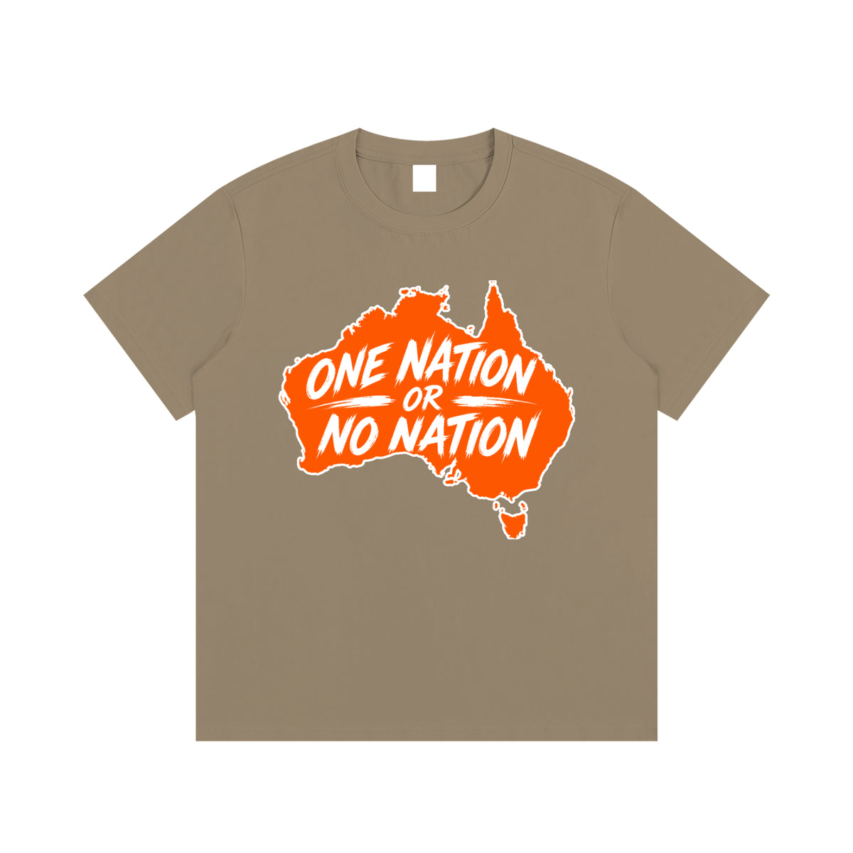 One Nation Essential Cotton T-Shirt - Coffee front product view