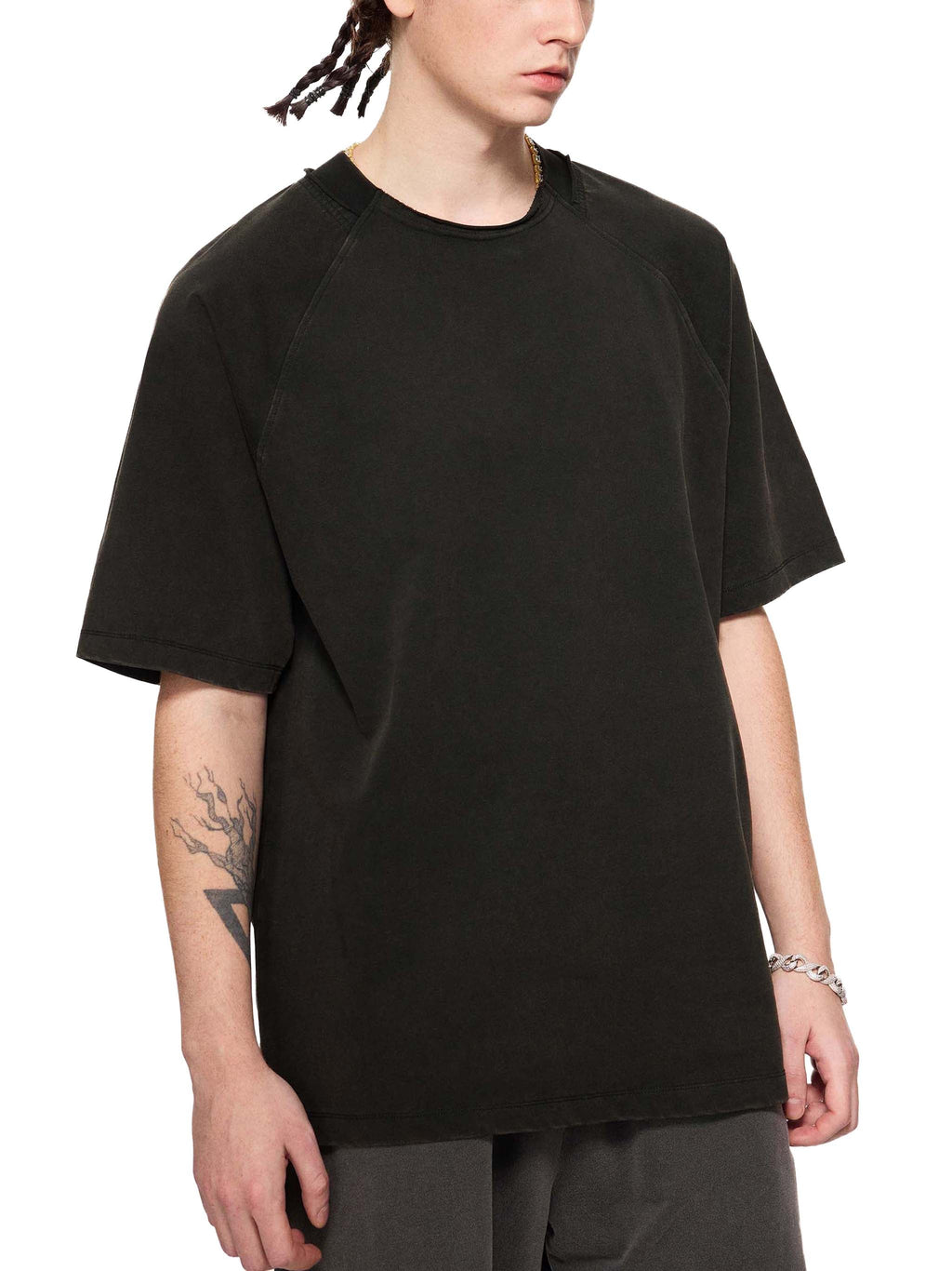 Unisex vintage-washed raglan cotton T-shirt