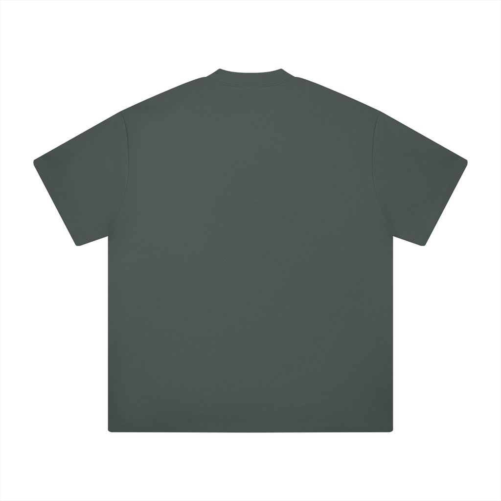 Dark Gray Heavyweight Drop Shoulder T-Shirt back product view