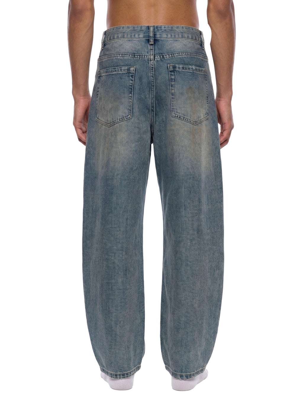 Men’s Distressed Barrel Leg Jeans