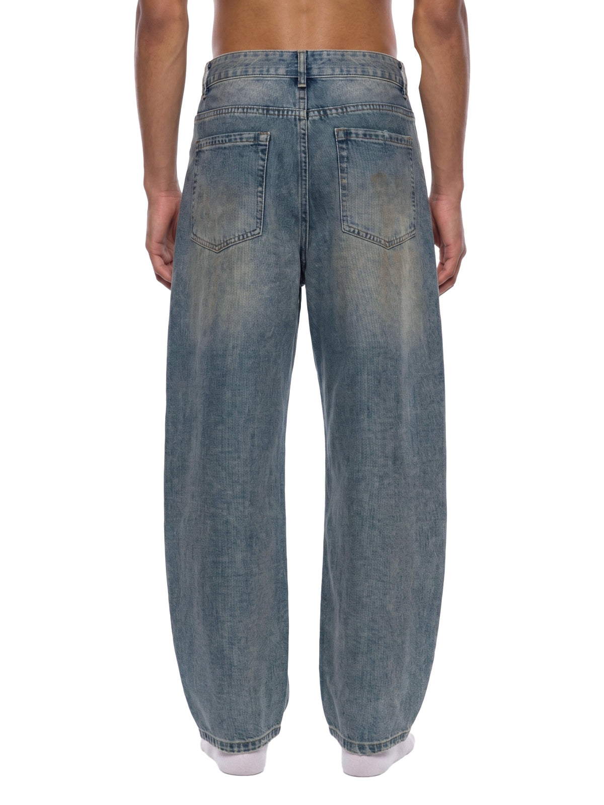 Men’s Distressed Barrel Leg Jeans