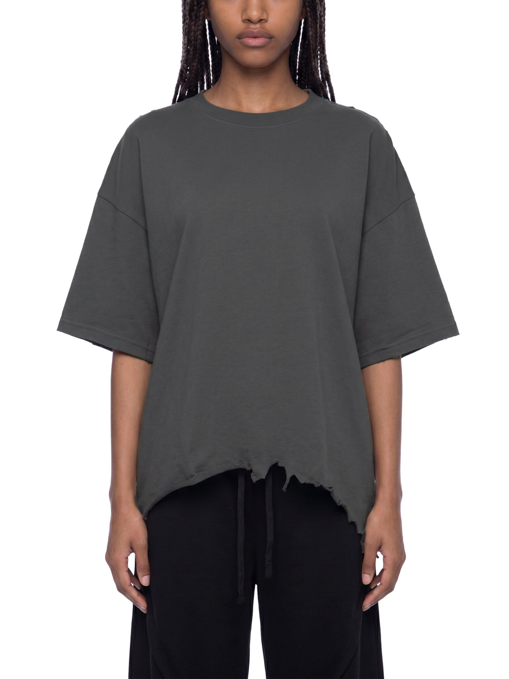 Unisex Vintage-Wash Boxy Distressed-Hem T-Shirt gallery view