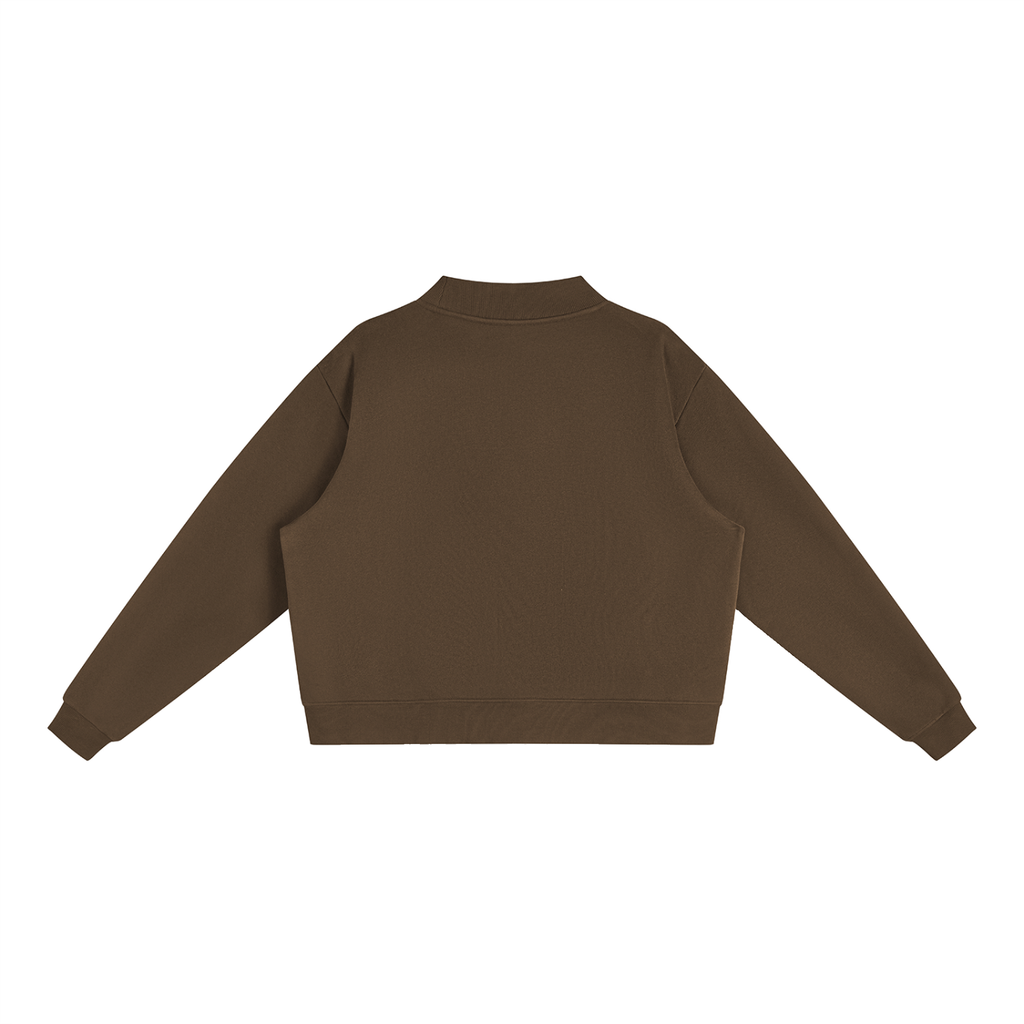 ADHD Macarena Women's Essential Fleece Mock-Neck Graphic Sweatshirt - Brown back
