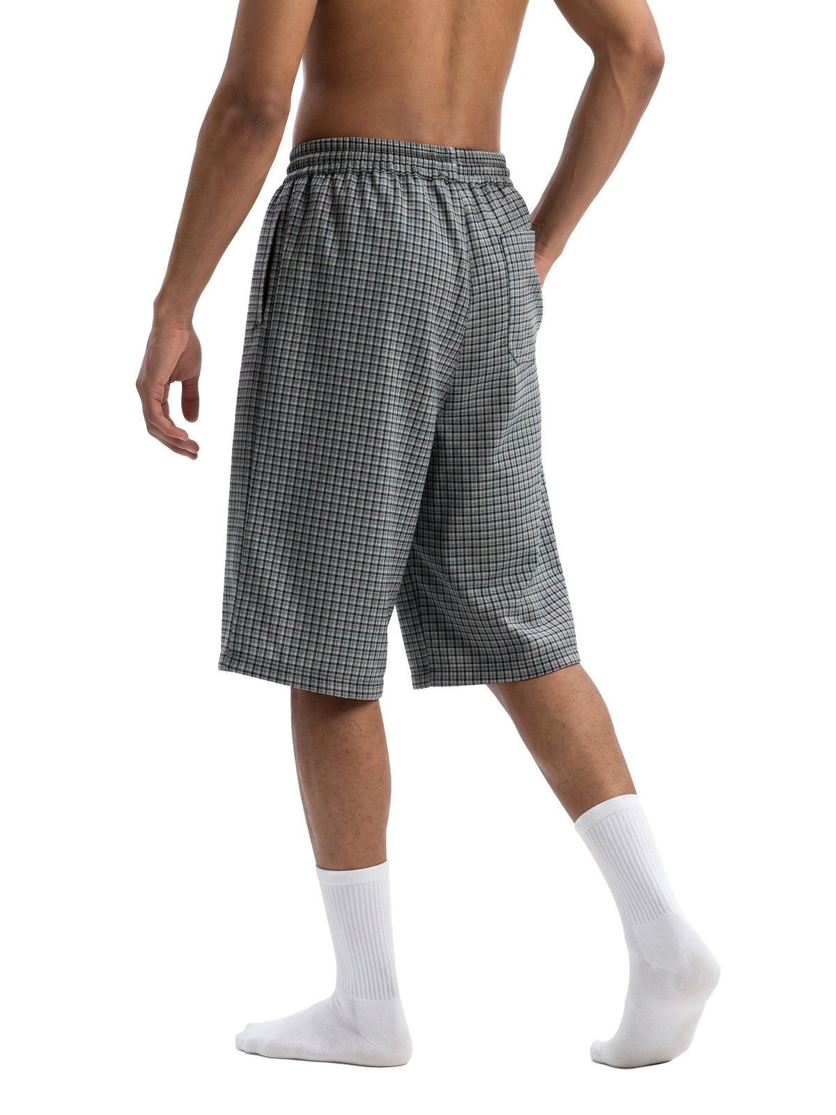 Unisex Plaid Drawstring Shorts