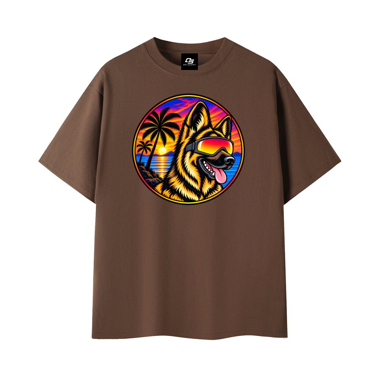 German Shepherd Sunset Graphic T-Shirt