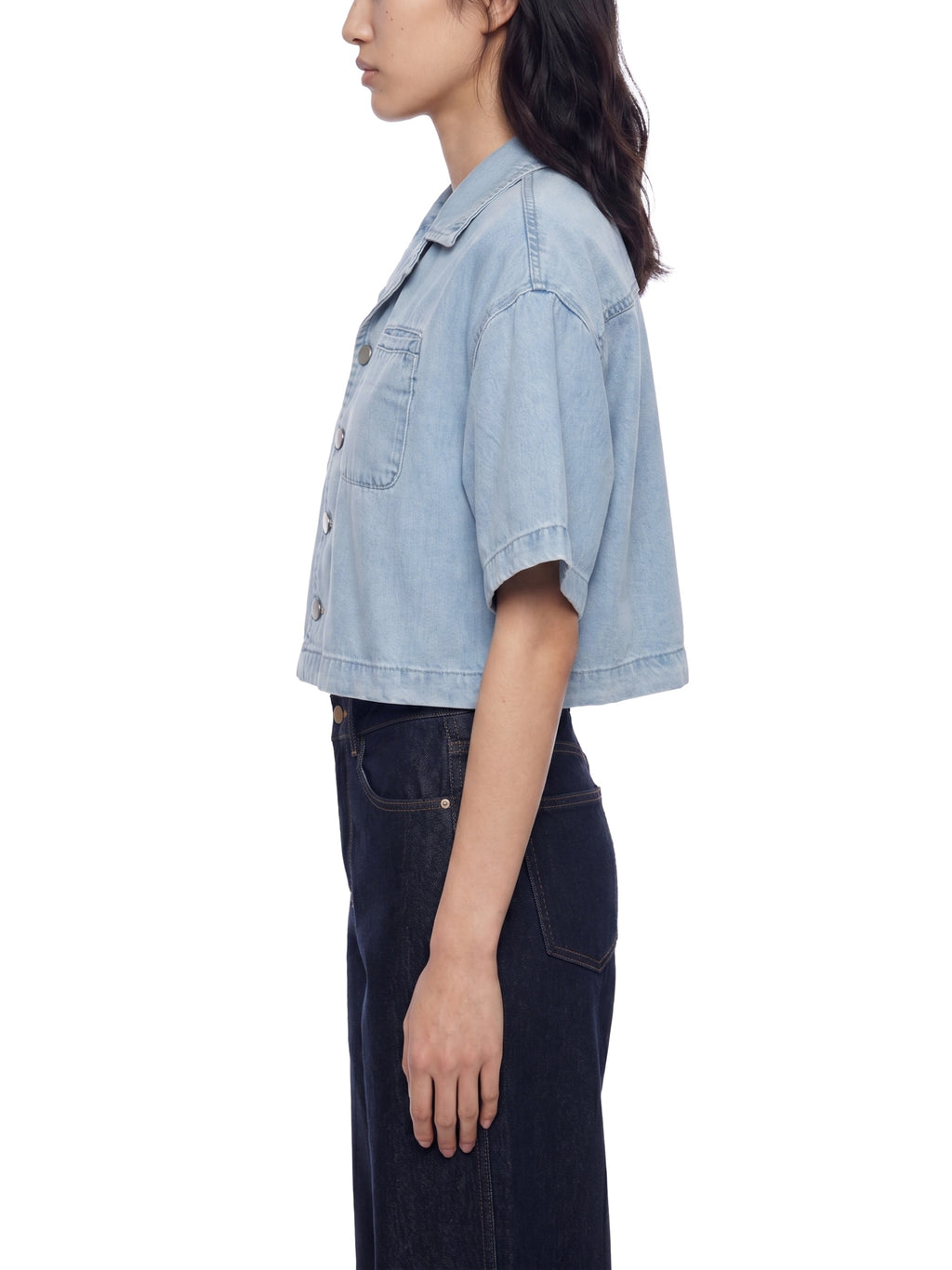 Women's Vintage Wash Boxy Cropped Shirt