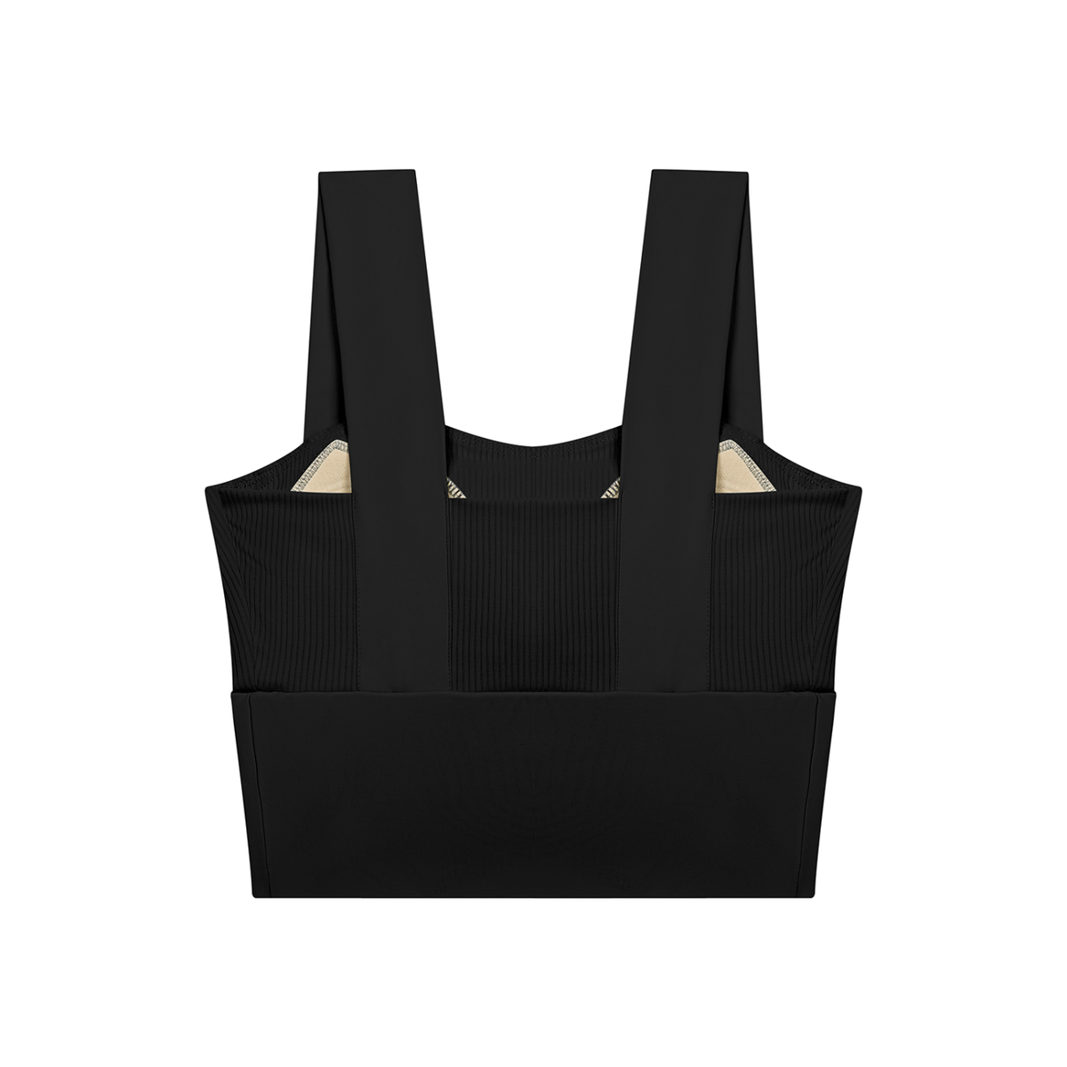 Women’s Yoga Crop Tank Top in Black - back view