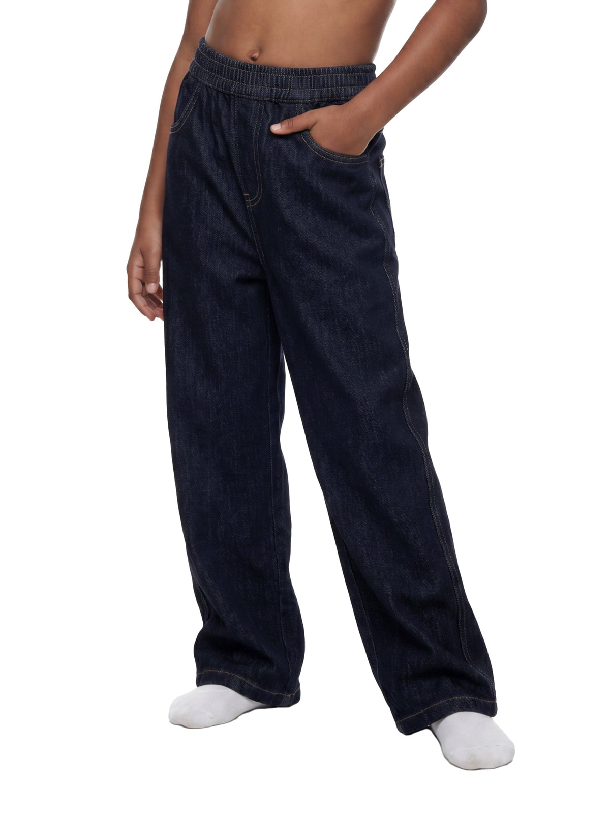 Kids' Straight-Leg Elastic-Waist Jeans