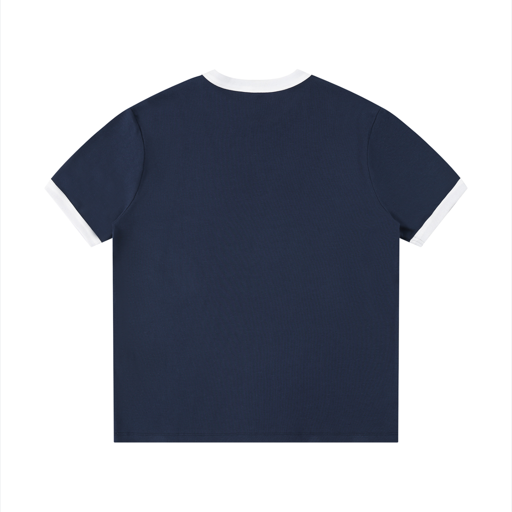 Unisex Contrast-Edge Ribbed Crewneck T-Shirt gallery view