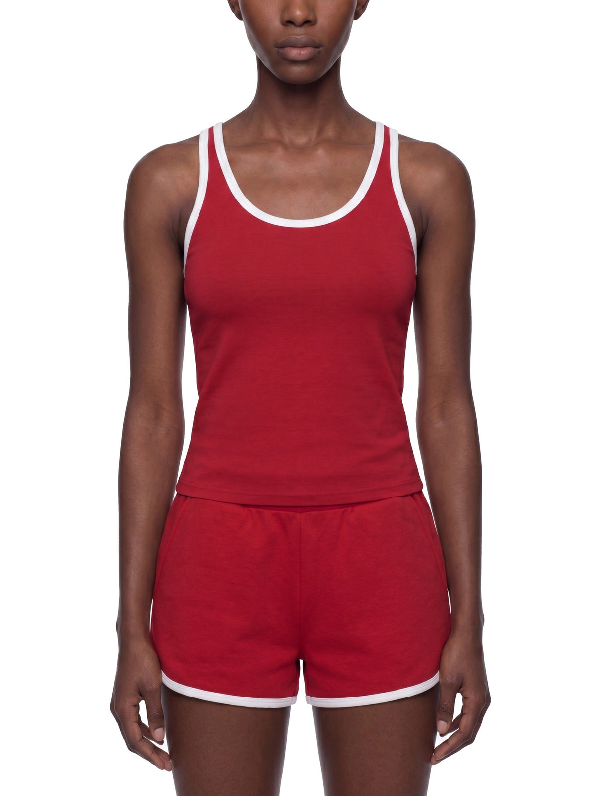 Women's Color Block Cropped Tank Top