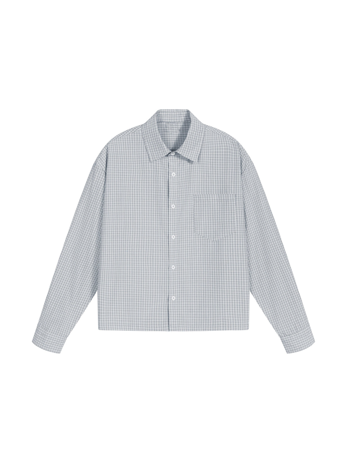 Unisex Boxy Plaid Long Sleeve Shirt