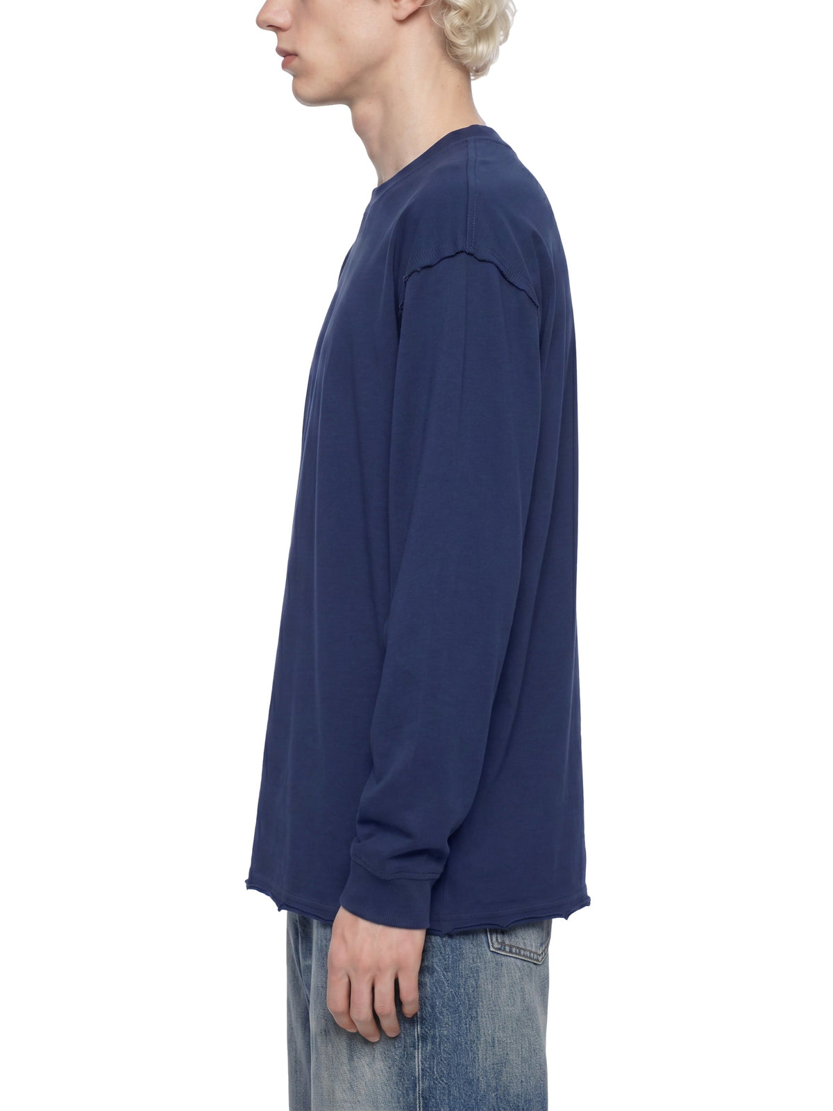 Unisex Raw Hem Long Sleeve T-Shirt