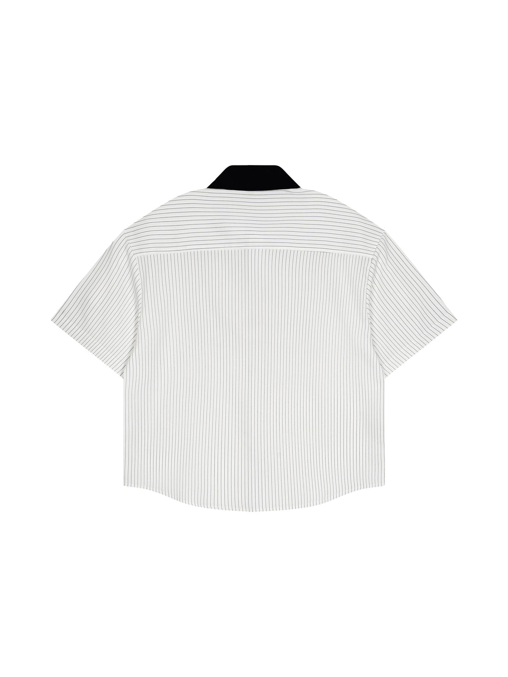 Unisex Striped Boxy Contrast Collar Shirt