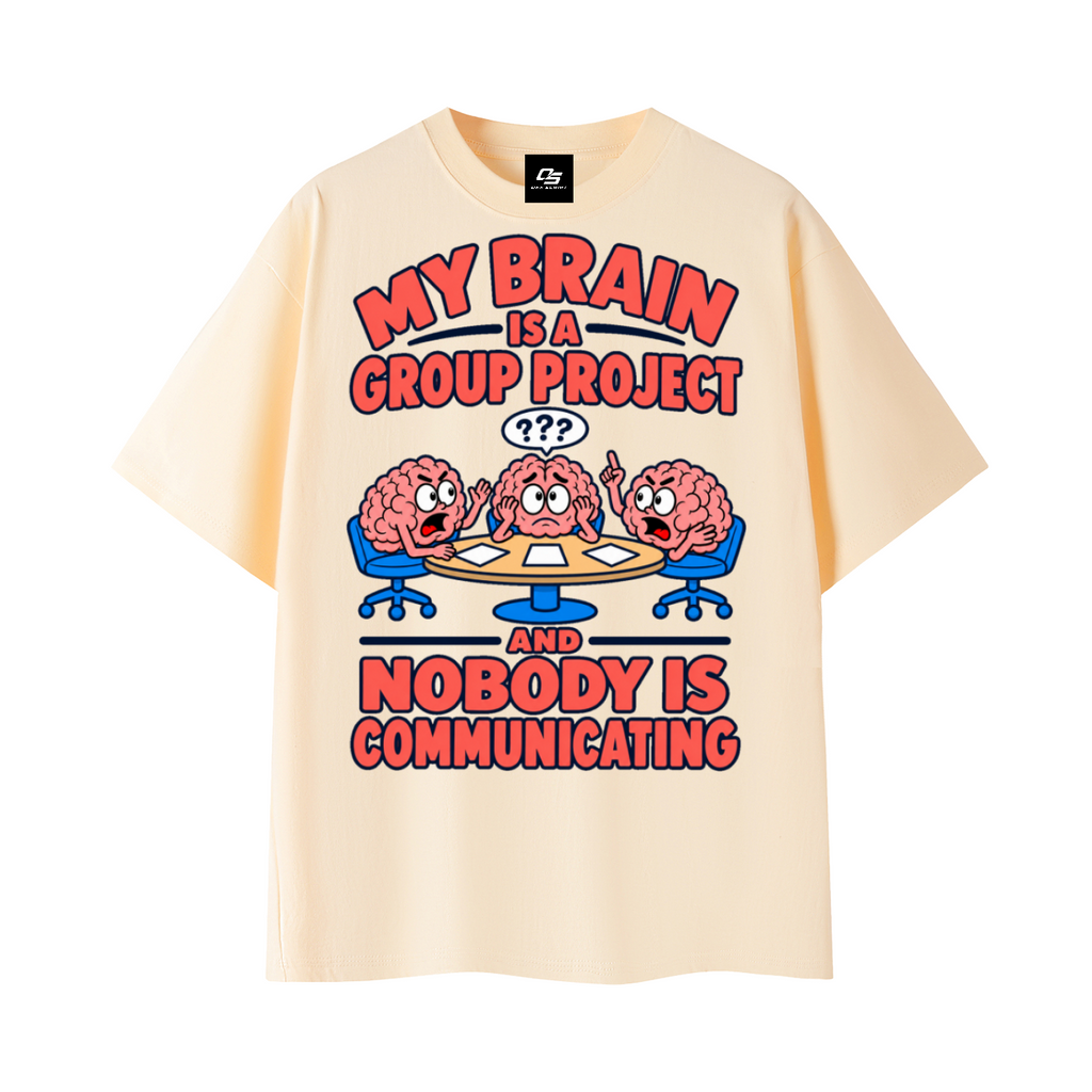 Group Project Graphic Essential Cotton Unisex T-Shirt – Apricot