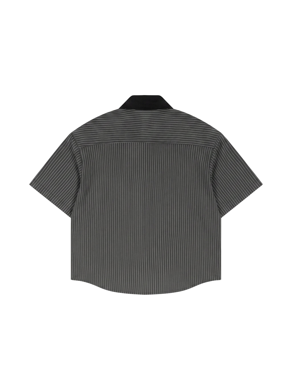 Unisex Striped Boxy Contrast Collar Shirt