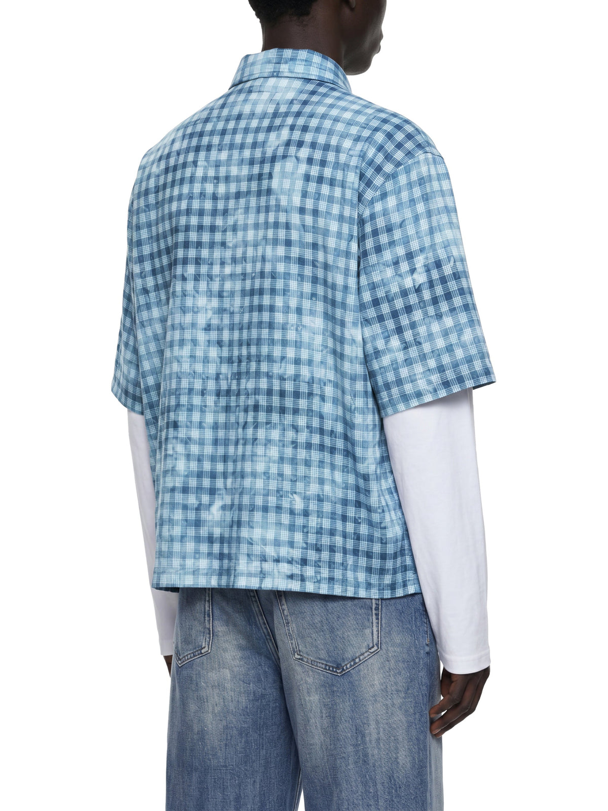 Unisex Vintage Wash Plaid Short Sleeve Shirt