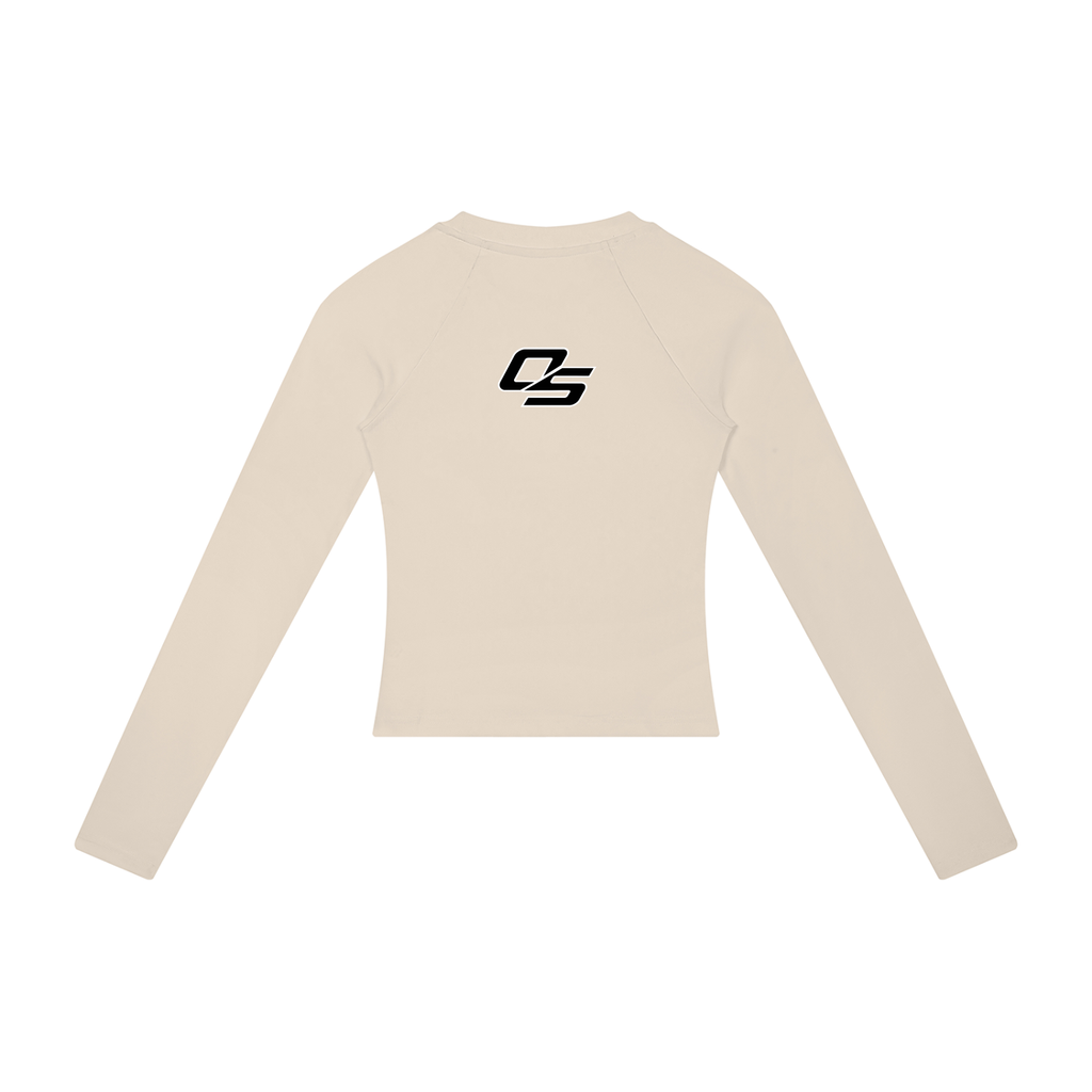 Sunset Cat Heart Women's Raglan Long Sleeve Crop T-Shirt