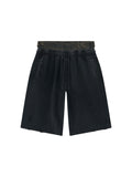 Unisex Vintage Wash Distressed Wide-Leg Shorts