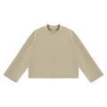 Unisex Mock-Neck Raw-Edge Boxy Sweatshirt