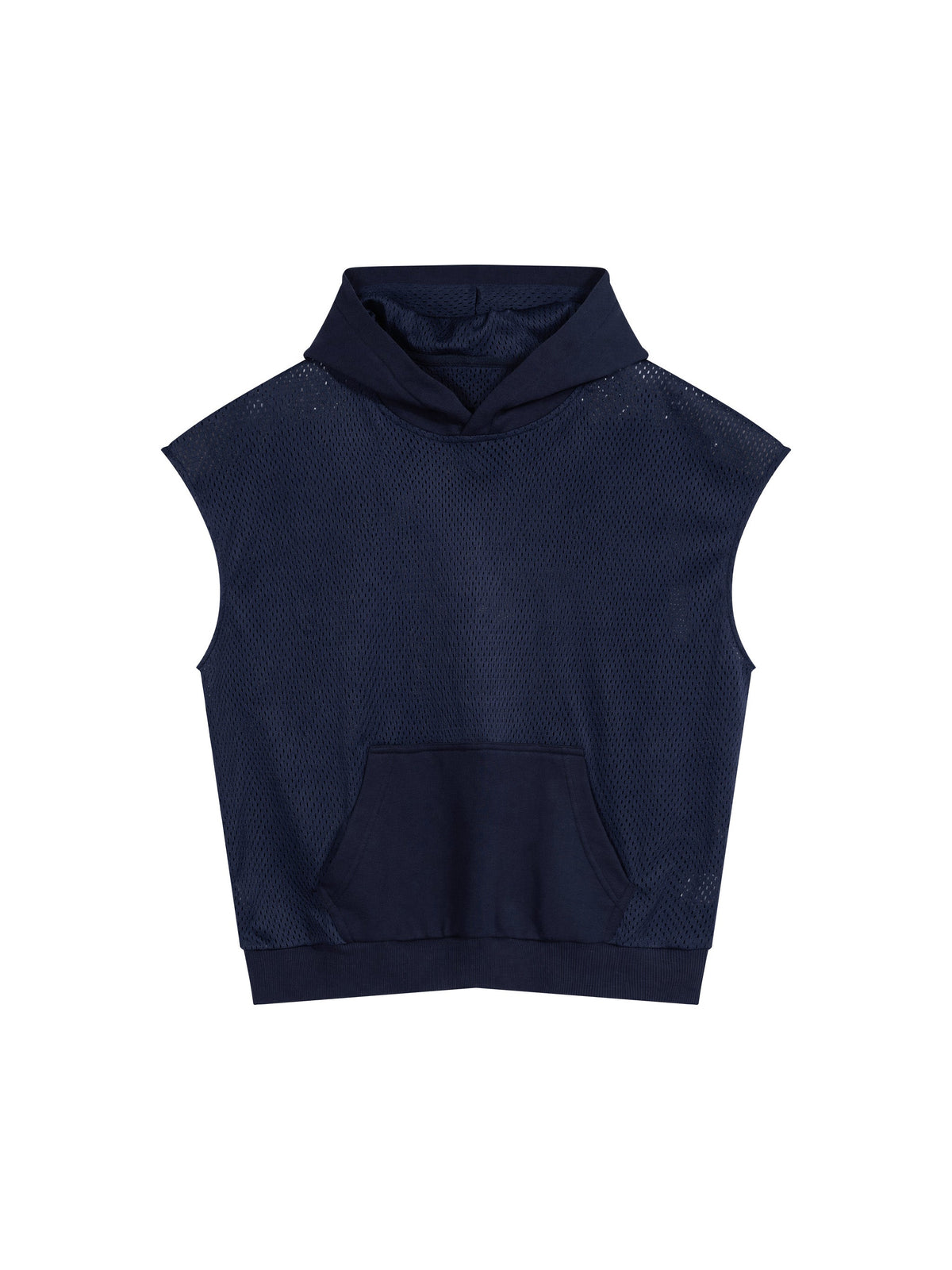 Unisex Panel Mesh Sleeveless Hoodie
