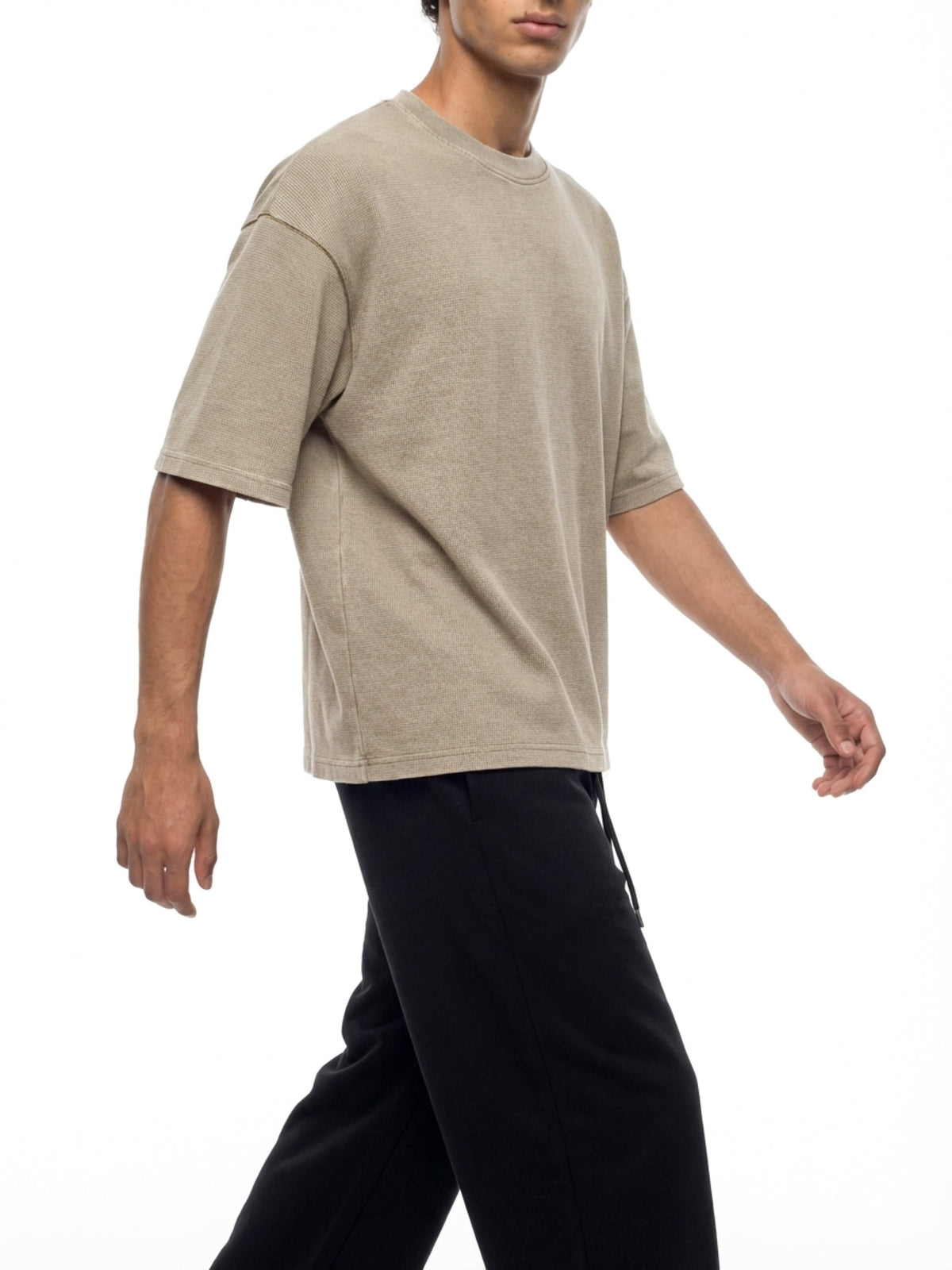 Unisex Mineral Wash Waffle Boxy T-Shirt