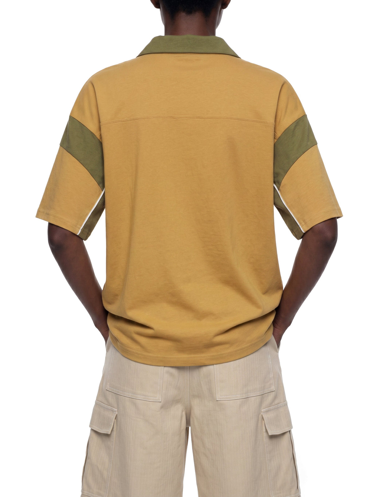 Unisex Boxy Colour Block Polo Shirt