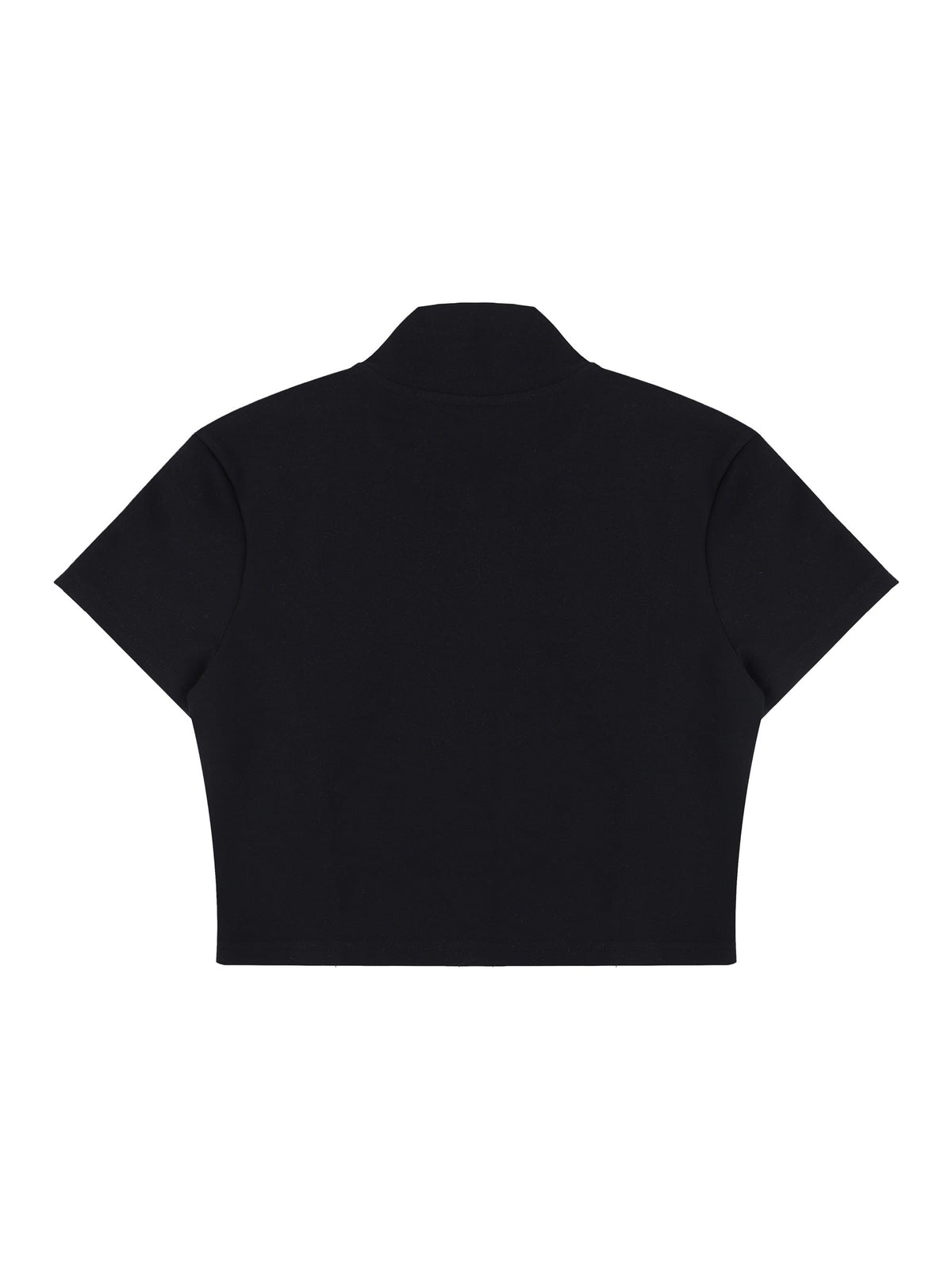 Women's Cropped Full Zip Short Sleeve T-Shirt