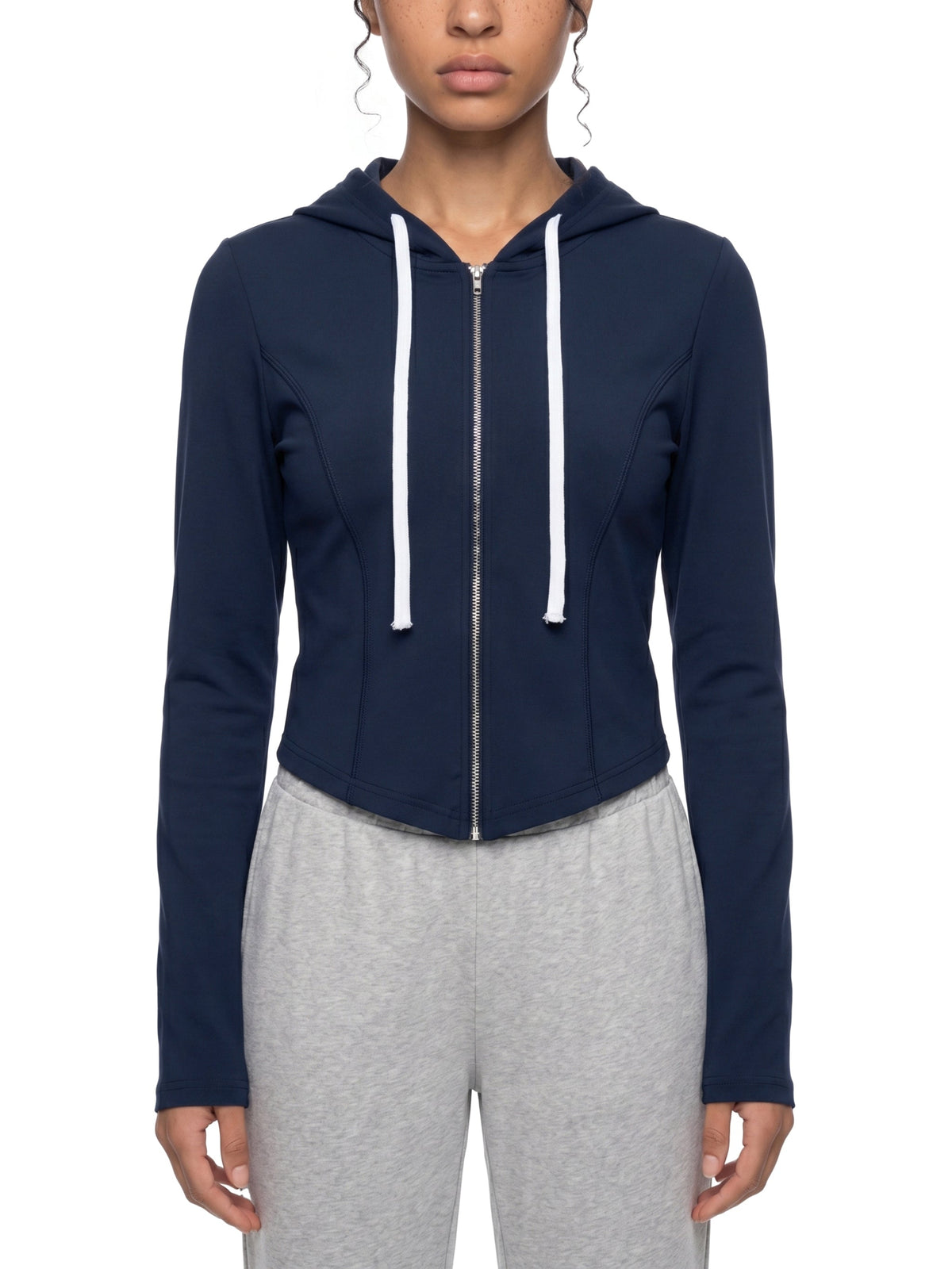 Women's Slim Cropped Full Zip Hoodie