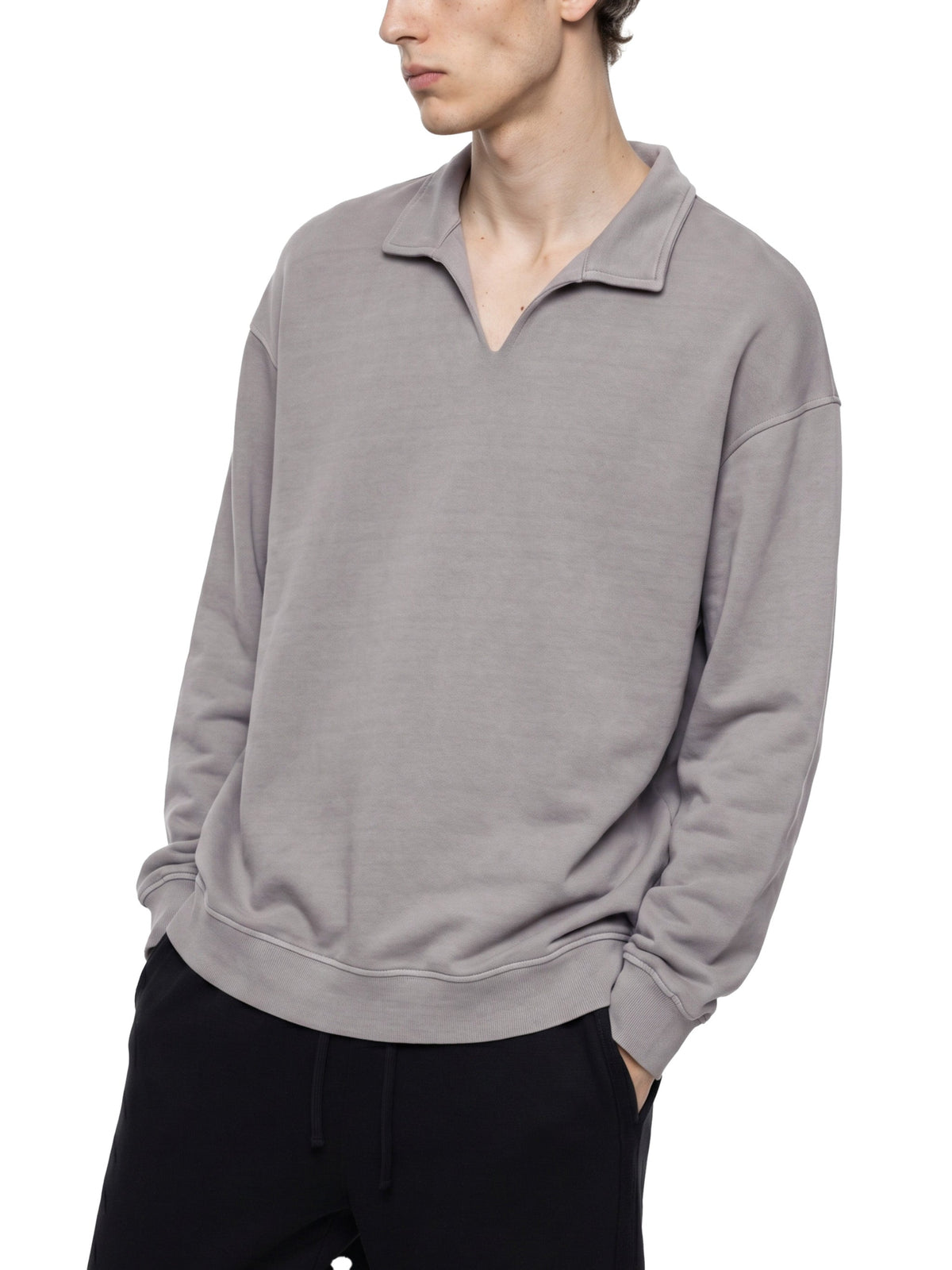 Unisex Vintage Wash Collared Sweatshirt