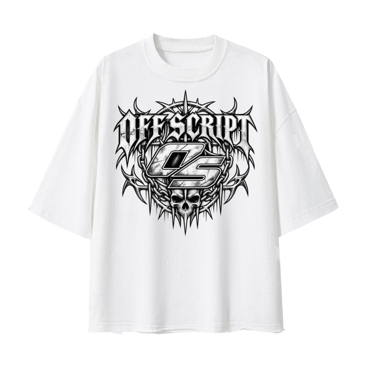 Off Script Gothic Skull Vintage Wash Boxy T-Shirt