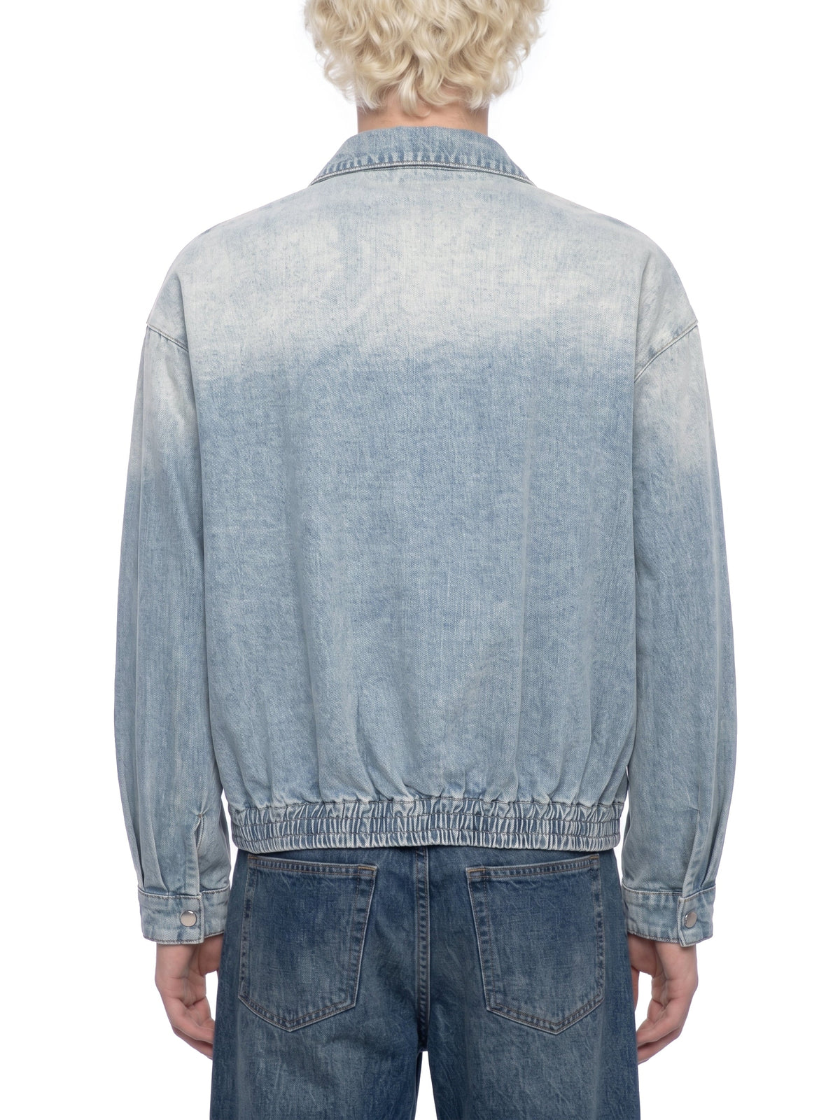 Unisex Vintage Wash Full-Zip Denim Jacket