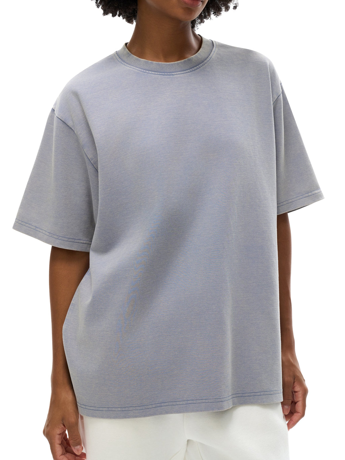 Unisex bamboo slub snow-washed T-shirt lifestyle view