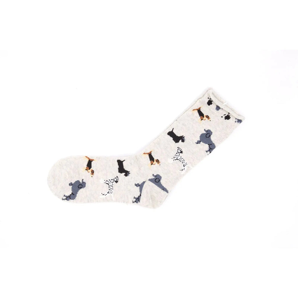 Novelty Crew Puppy Cotton Socks 4 Pairs Gift Box